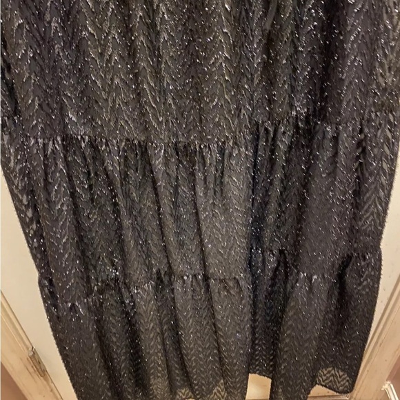 Michael Kors Peasant Top Black w/ Silver Sparkles Dress Sz Med NWT!! - Picture 9 of 12